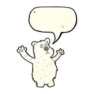 cartoon funny polar bear with speech bubble N2