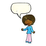cartoon happy woman with speech bubble N60