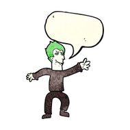 cartoon vampire man with speech bubble N34