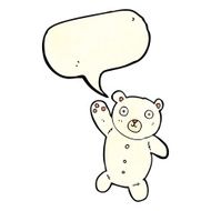 cartoon cute polar teddy bear with speech bubble N2