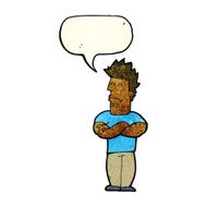 cartoon sulking man with speech bubble N3