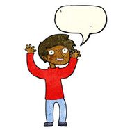 cartoon happy man with speech bubble N101
