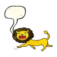 cartoon lion with speech bubble N4