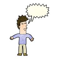 cartoon confused man with speech bubble N10