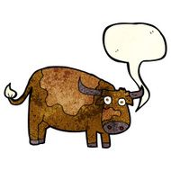 cartoon cow with speech bubble N10