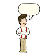 cartoon annoyed man with speech bubble N22