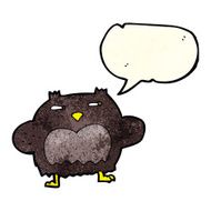 cartoon suspicious owl with speech bubble N3