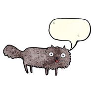 cartoon furry cat with speech bubble N3
