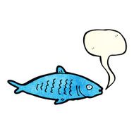 cartoon fish with speech bubble N19