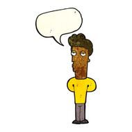 cartoon bored man with speech bubble N12
