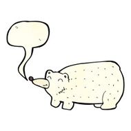 funny cartoon polar bear with speech bubble N8