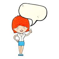 cartoon woman with idea speech bubble N59