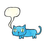 cartoon cat with speech bubble N9