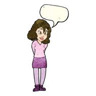 cartoon confused woman with speech bubble N18