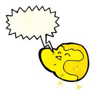 cartoon bird with speech bubble N85