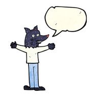 cartoon werewolf with speech bubble N5