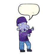 cartoon monster man with speech bubble N3