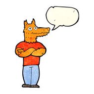 cartoon fox man with speech bubble N13