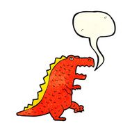 cartoon dinosaur with speech bubble N10