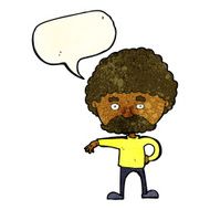 cartoon man with mustache making camp gesture speech bubble N3