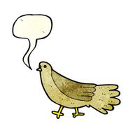 cartoon bird with speech bubble N86