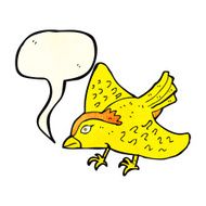 cartoon garden bird with speech bubble N11