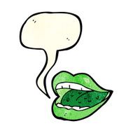cartoon smiling halloween mouth with speech bubble N2