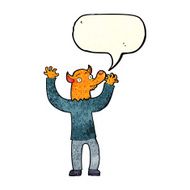 cartoon happy fox man with speech bubble N6