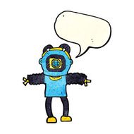 cartoon deep sea diver with speech bubble N7
