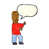 cartoon tough man with speech bubble N5