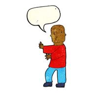 cartoon tough man with speech bubble N6