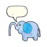 cartoon elephant squirting water with speech bubble N6