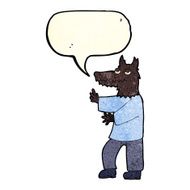 cartoon werewolf with speech bubble N6