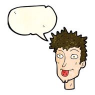 cartoon man sticking out tongue with speech bubble N9