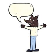cartoon werewolf with speech bubble N7