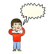cartoon secret robot with speech bubble N3