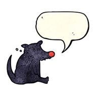 cartoon dog scratching with speech bubble N3
