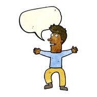 cartoon startled man with speech bubble N12