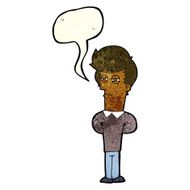 cartoon jaded man with speech bubble N5