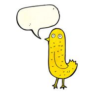 funny cartoon bird with speech bubble N27