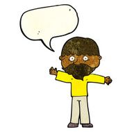 cartoon happy man with beard speech bubble N9