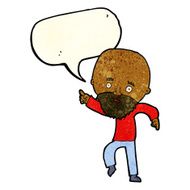 cartoon worried old man pointing with speech bubble N3