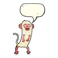 cartoon crazy monkey with speech bubble N3