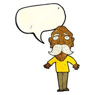 cartoon sad old man with speech bubble N5