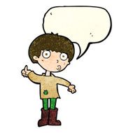 cartoon boy asking question with speech bubble N6