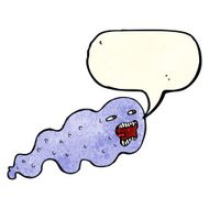 cartoon ghost with speech bubble N6