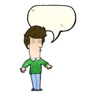 cartoon startled man with speech bubble N13