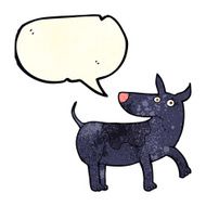 funny cartoon dog with speech bubble N4