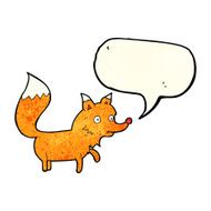 cartoon fox cub with speech bubble N2