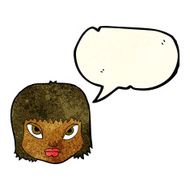 cartoon annoyed face with speech bubble N3